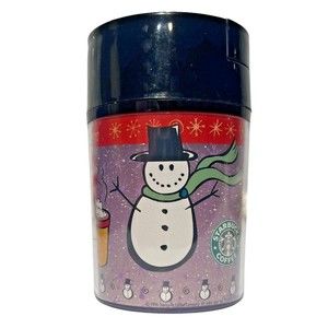 1996 Vintage Starbucks Christmas‎ Snowmen Travel Mug Cup 8 oz Thermo-Serve USA